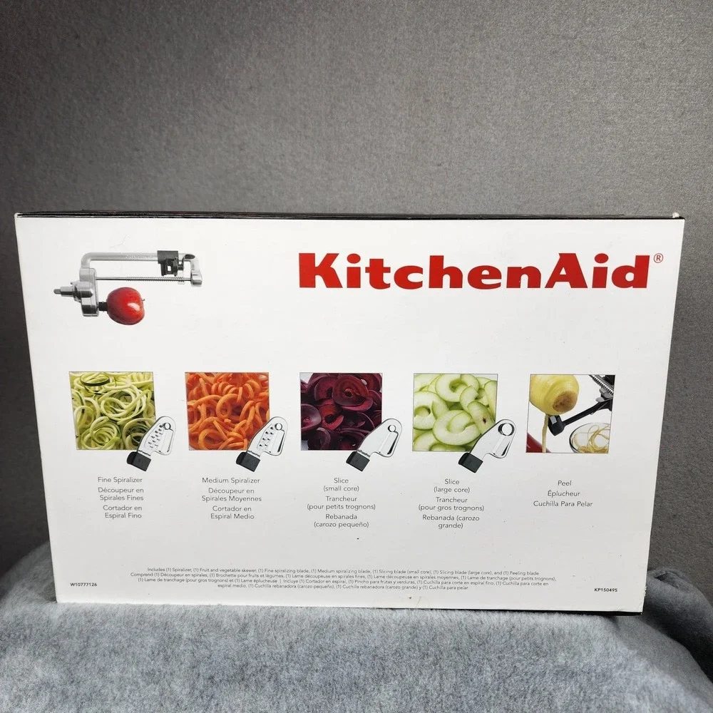 KitchenAid Spiralizer Stand Mixer Attachment Peel Core Slice‎ 5 Blade